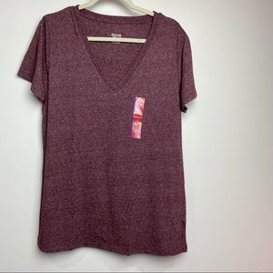 Mossimo Sz XL & Large V neck shirt sleeve tee, New with tags. Burgundy color.
